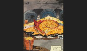 A detail from JRR Tolkien's drawing Conversation with Smaug.