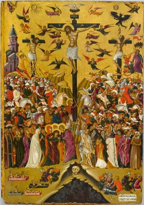 Andreas Pavias Icon of the Crucifixion, second half of 15th century egg tempera and gold on wood overall: 83.5 × 59 cm (32 7/8 × 23 1/4 in.) National Gallery, Alexandros Soutzos Museum, Athens