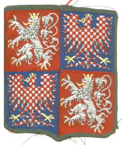 Protektorates vapen. Suttit på en uniform